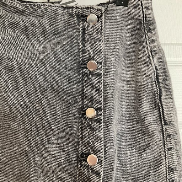 [⭐ PRICE FIRM] ZARA Denim Crossover Midi Skirt in Dark Gray Z1975 Medium M - Picture 7 of 16